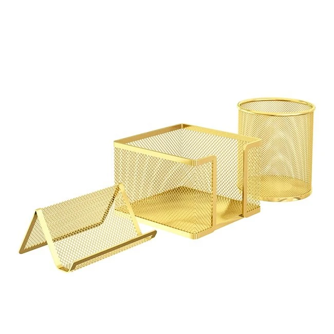 gold desk organizer set